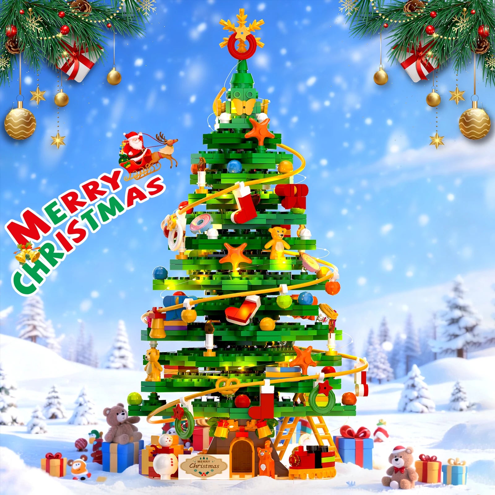 BrightBloom Christmas Block Tree